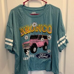 Ford  Women’s Teal Bronco Graphic Tee with Pink Truck